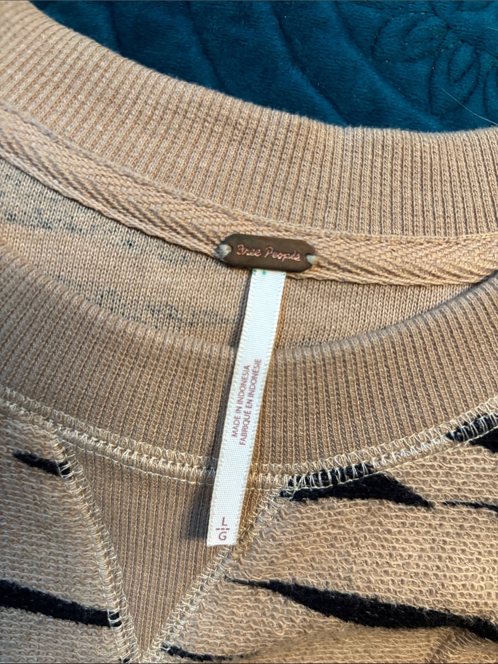 Free People Cream and Black Zebra-Stripe Pullover Sweater - Picture 4 of 6